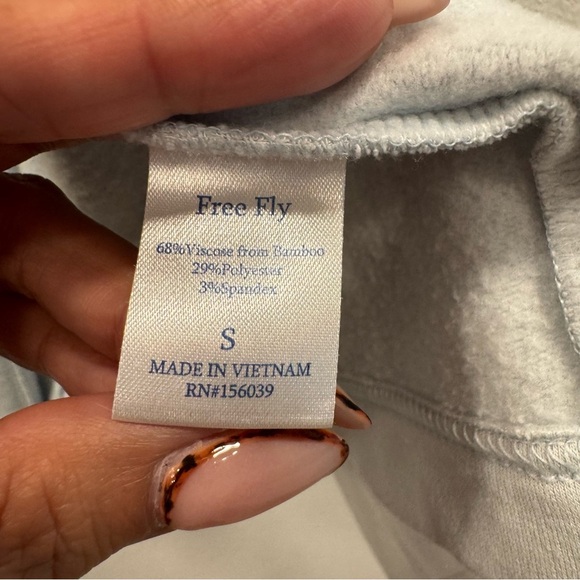 Free Fly Thermal Fleece Longline Cardigan Size SM Light Blue Bamboo Casual Warm - Picture 5 of 10